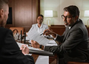 Lawyer Reviewing Documents