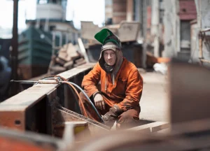 Heavy Machinery on a Barge Deck