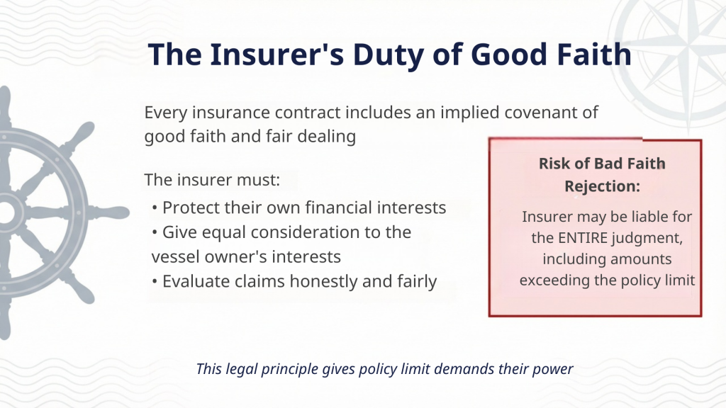 insurance policy demand duty of good faith