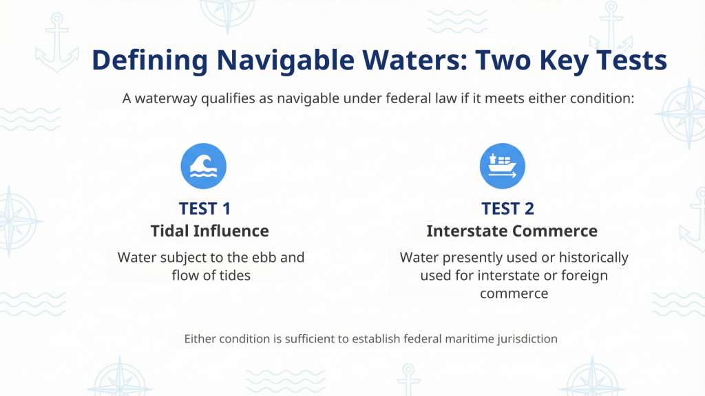 navigable waters definition and test